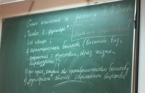 Написать сочинение на тему рассказа Чехова человек в футляре. НА 300 СЛОВПо плану​