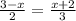 \frac{3 - x}{2} = \frac{x + 2}{3}