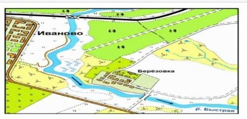 Используя топографическую карту,определите что расположено на юго-западной окрайне с.Березовка​