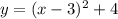 y = (x - 3) { }^{2} + 4