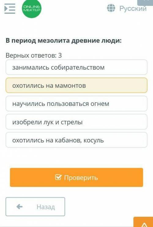 Вперёд мелеолита древние люди​