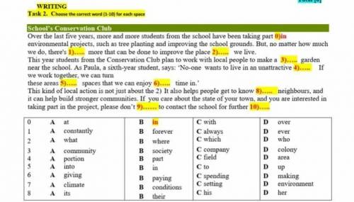 Choose the correct word (1-10] for each space пожайлуста СОЧ по английскому​