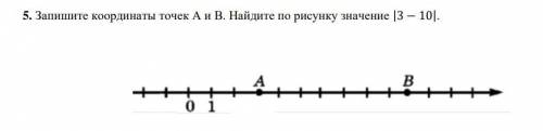 Запишите координаты точек А и В. Найдите по рисунку значение |3 − 10|.​