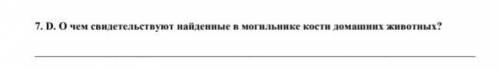 7. D. О чем свидетельствуют найденные в могильнике кости домашних животных? БЫСТРЕЕ У. МЕНЯ СОЧ​