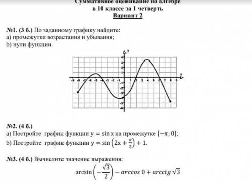 1)Решите уравнение: 3arctg(x − 2) = √3. 2)Вычислите: arccos (cosπ/6) 3)Дробно-линейная функция задан