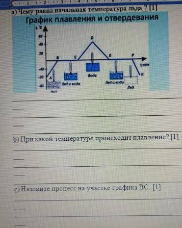 На рисунке дан график нагревания и плавления льда​