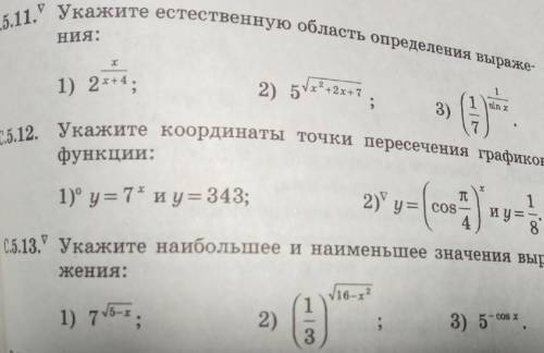 Указать естественную область определения и наибольшие наименьшие значения выражения 5.11 и 5.13