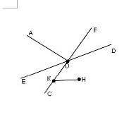 Укажите названия следующих элементов ОА, ЕD, КН, СF, ОК, КF на рисунке (отрезок, луч,прямая)​