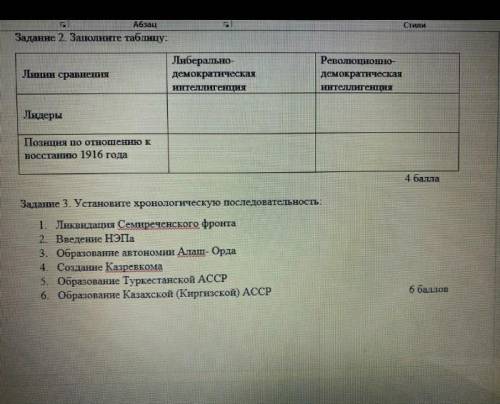 СОЧ ПО ИСТОРИИ КАЗАХСТАНА ЗАПОЛНИТЕ ТАБЛИЦУ И УСТАНОВИТЕ ХРОНОЛОГИЧЕСКУЮ ПОСЛЕДОВАТЕЛЬНОСТЬ ДАМ