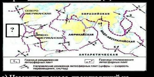  по картосхеме установите, какая литосферная плита обозначена знаком вопроса [1] а) Назовите процесс