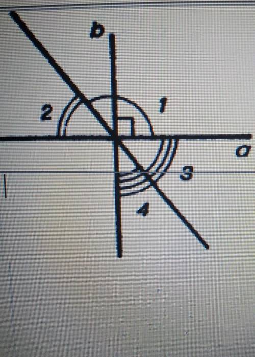На рисунке прямые а и b перпендикулярны. Найдите углы 2 3 4 если <1 = 140°