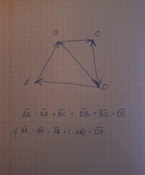 Дана трапеция АВСD Найдите АВ -AD + BC