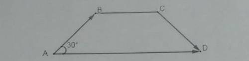 На рисунке изображена равносторонняя трапеция ABCD с углом A = 30 °. Найдите угол между векторами AB