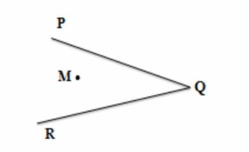 сор 4. Точка М лежит во внутренней области ∠ РQR. а) постройте луч МО, который пересекает сторону уг
