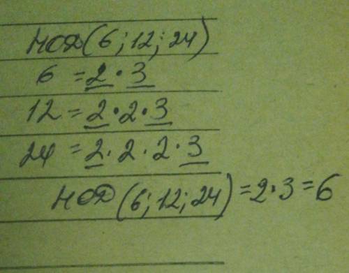 НОД(6;12;24)? a)3 b)2 c)6​