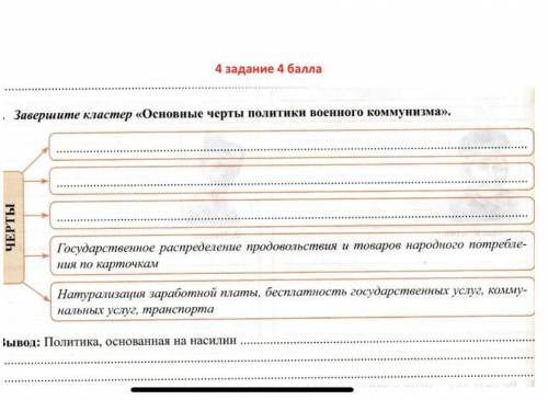 Завершите кластер основные черты политики военного коммунизма