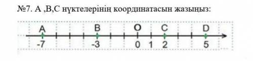 №7. А ,В,С нүктелерінің координатасын жазыңыз:​