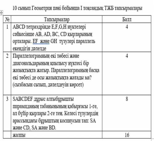 Тжб геометрия 10 сынып SABCDEF У правой шестиугольной пирамиды 1 сторона и 2 стороны. Найдите косину