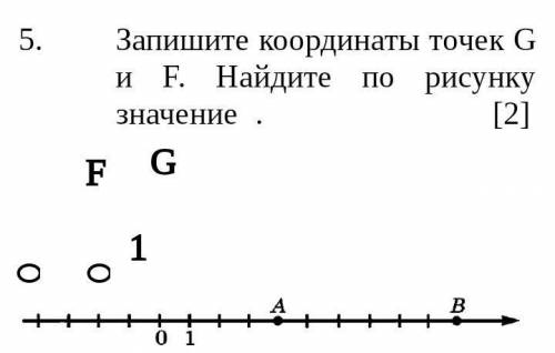 Запишите координаты точек G и F. Найдите по рисунку значение . [2]​