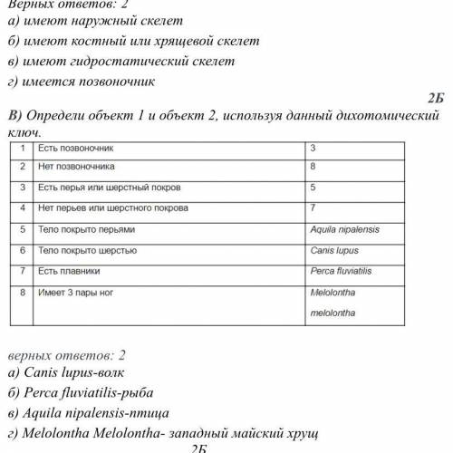 От Определи объект 1 и объект 2, используя данный дихотомический ключ. верных ответов: 2 а) Canis lu