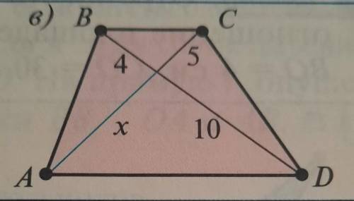 Пусть ABCD-трапеция. найти х, используя данные на рисунке