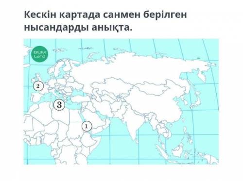 Определите пронумерованные объекты на карте изображения.​