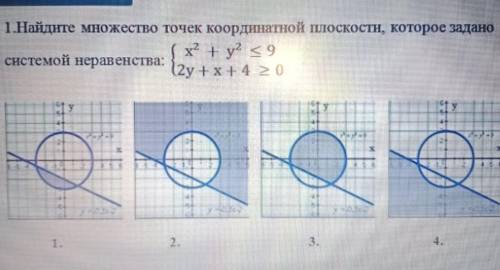 1.Найдите множество точек координатной плоскости, которое задано системой неравенства​