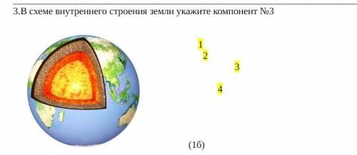 3.В схеме внутреннего строения земли укажите компонент №3123(​