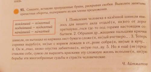 Спишите, вставляя пропущенные буквы, раскрывая скобки. Выделите запятыми причастные обороты, подчерк