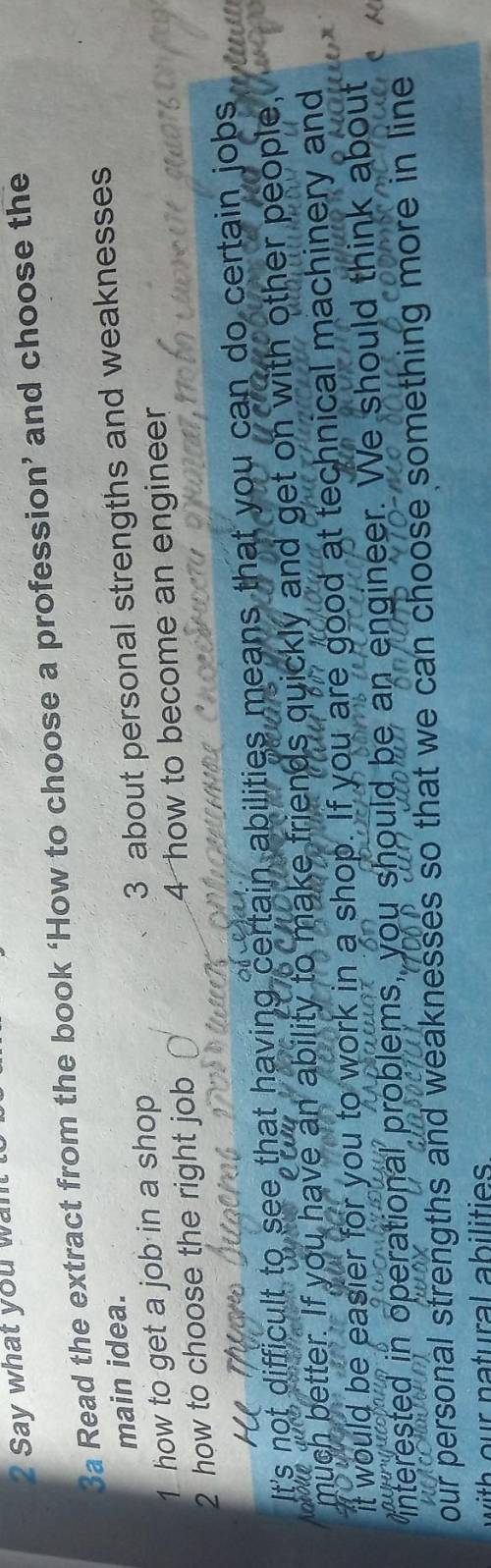 3a Read the extract from the book 'How to choose a profession' and choose the main idea.1 how to get