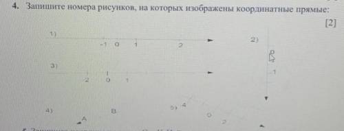 Запишите номера рисунков на которых изоброжены координатные примые :​