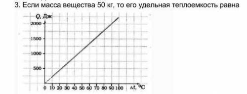 Если масса вещества 50 кг, то его удельная теплоемкость равна?​