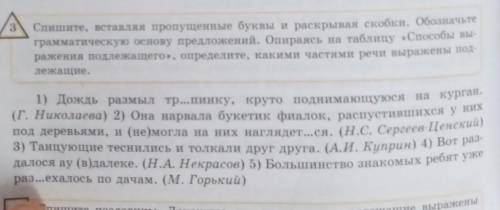 Спишите, вставляя пропущенные буквы и раскрывая скобки. Обозначьте грамматическую основу предложений