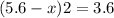 (5.6 - x)2 = 3.6