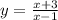 y = \frac{x + 3}{x - 1}