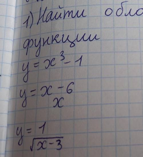 1) найти область определения функции 2)построить график функции y=x-13)исследовать функцию надо.