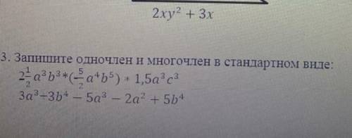 Запишите одночлен и многочлен в стандартном виде​