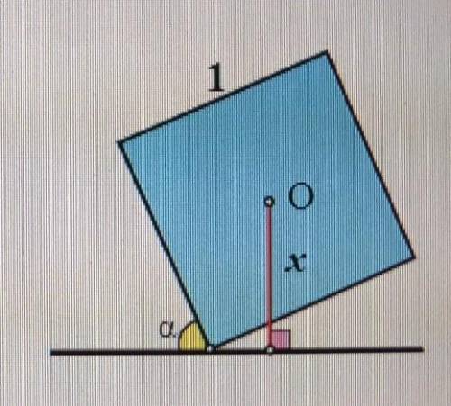 Прямая проходит через вершину квадрата и образует с его стороной угол alpha. Найдите расстояние доэт
