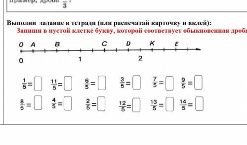 Запиши в пустой клетке букву, которой соответвует обыкновенная дробь​