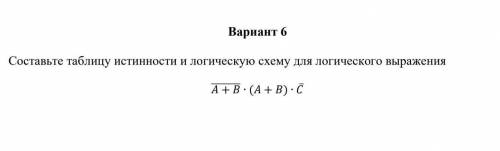 Вариант 6Составьте таблицу истинности и логическую схему для логического выражения