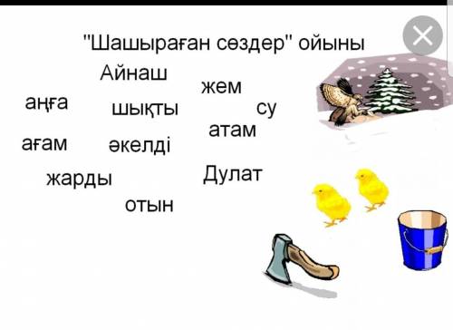 Үй жұмысы. Шашыраған сөздерден сөйлемдер құрастырыңдар​