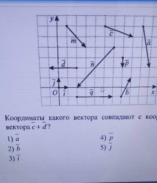 Координаты какого вектора совпадают с координатами вектора c+d​