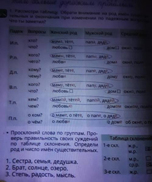 рассмотрите таблицу Обратите внимание на род имён существительных и окончания при измерении по падеж