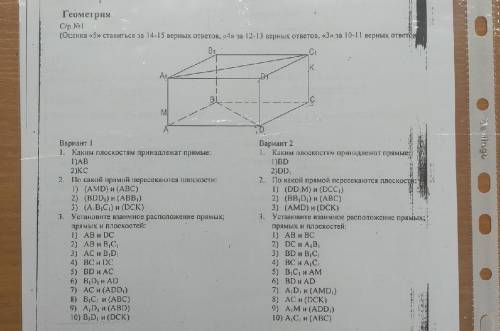 Решите первый вариант геометрии