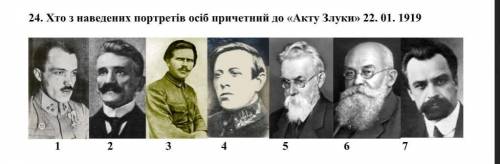 24. Хто з наведених портретів осіб причетний до «Акту Злуки» 22. 01. 1919​