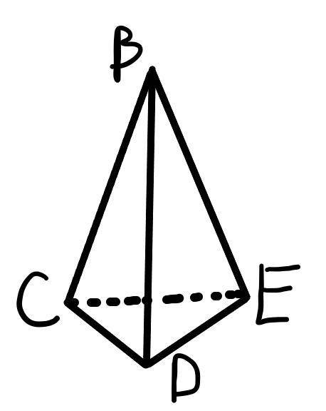 По рисунку определите: а) Точки, принадлежащие плоскостям (BCE) и (CDE) б) Точку пересечения BD и (