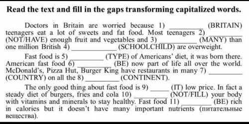 Read the text and fill in the gaps trans forming vapitalized words​