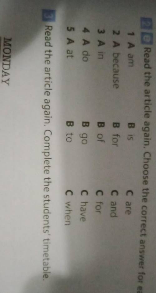 Read the article again. choose the correct answer for each gap​