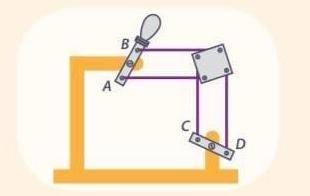 На рисунке показан шарнирный механизм, в котором рычаг АВ и «коромысло» CD соединены жесткими стержн