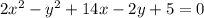 2x^2-y^2+14x-2y+5=0